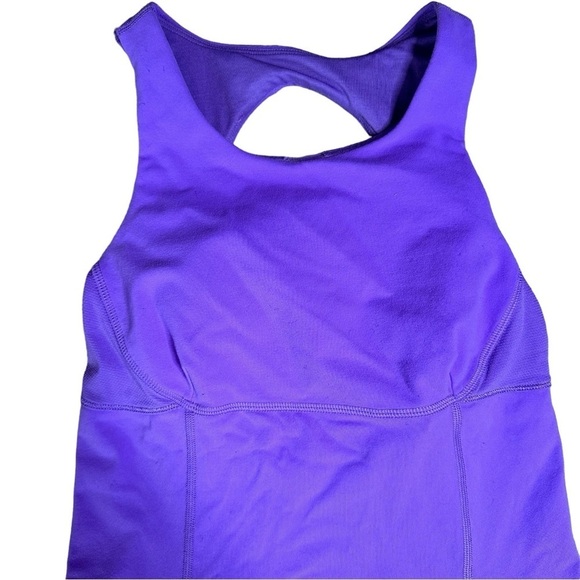 Lululemon Swank Tank Open Back Purple Size 4 Yoga Keyhole Racer Back Running - Picture 2 of 8